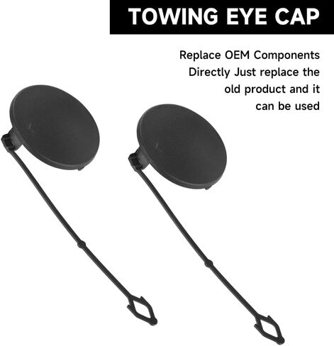 Front Left Right Bumper Tow Hook Cover Cap for BMW X5 2006-2010 | Durable and Sturdy | 51117159589, 51117159590 | Tow Hook Eye Hole Cover Cap - Black in Saudi Arabia