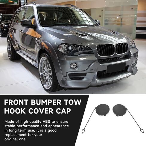Front Left Right Bumper Tow Hook Cover Cap for BMW X5 2006-2010 | Durable and Sturdy | 51117159589, 51117159590 | Tow Hook Eye Hole Cover Cap - Black in Saudi Arabia