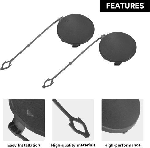 Front Left Right Bumper Tow Hook Cover Cap for BMW X5 2006-2010 | Durable and Sturdy | 51117159589, 51117159590 | Tow Hook Eye Hole Cover Cap - Black in Saudi Arabia