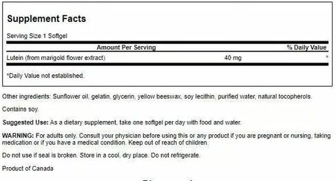 Swanson Lutein Eye Vision Retina Macula Health Supplement 40 mg 60 Softgels Sgels (2 Pack) in Saudi Arabia
