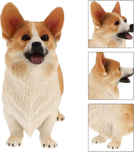 IMIKEYA Welsh Corgi تمثال صغير للكلب تمثال راتنج كورجي صغير للكلب تمثال كعكة علوي مصغر تمثال حيواني لرف سطح المكتب ديكور الغرفة ديكور حديقة خرافية in Saudi Arabia