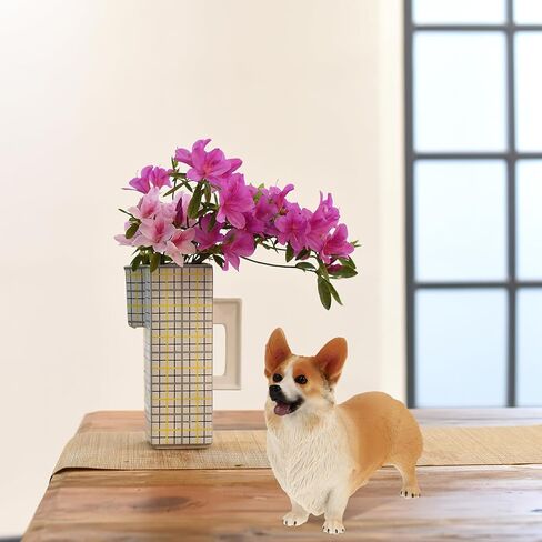 IMIKEYA Welsh Corgi تمثال صغير للكلب تمثال راتنج كورجي صغير للكلب تمثال كعكة علوي مصغر تمثال حيواني لرف سطح المكتب ديكور الغرفة ديكور حديقة خرافية in Saudi Arabia
