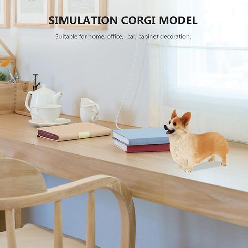 IMIKEYA Welsh Corgi تمثال صغير للكلب تمثال راتنج كورجي صغير للكلب تمثال كعكة علوي مصغر تمثال حيواني لرف سطح المكتب ديكور الغرفة ديكور حديقة خرافية in Saudi Arabia