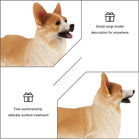 IMIKEYA Welsh Corgi تمثال صغير للكلب تمثال راتنج كورجي صغير للكلب تمثال كعكة علوي مصغر تمثال حيواني لرف سطح المكتب ديكور الغرفة ديكور حديقة خرافية in Saudi Arabia