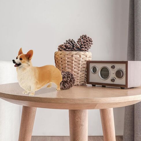 IMIKEYA Welsh Corgi تمثال صغير للكلب تمثال راتنج كورجي صغير للكلب تمثال كعكة علوي مصغر تمثال حيواني لرف سطح المكتب ديكور الغرفة ديكور حديقة خرافية in Saudi Arabia