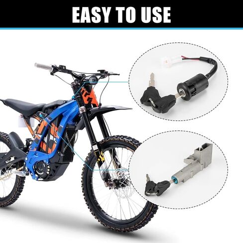 Motorcycle Ignition Key Switch Set, PSLER Ebike Ignition Switch with Key for Surron Light Bee X Sur Ron Light Bee S Electric Dirt Bike Key Ignition for Ebike in Saudi Arabia
