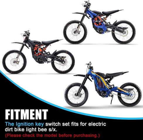 Motorcycle Ignition Key Switch Set, PSLER Ebike Ignition Switch with Key for Surron Light Bee X Sur Ron Light Bee S Electric Dirt Bike Key Ignition for Ebike in Saudi Arabia