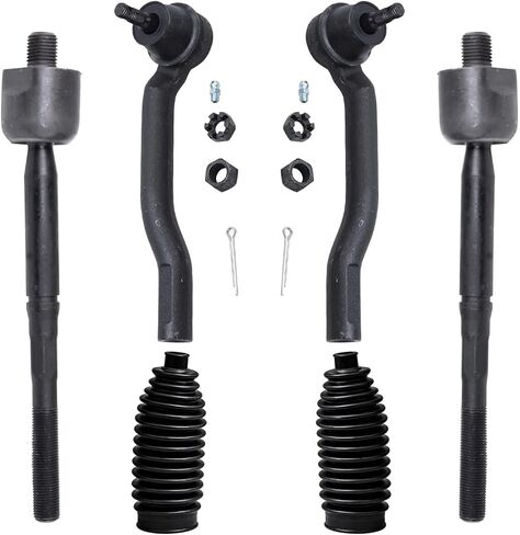 Detroit Axle - Front Tie Rods Kit for 2007-2012 Nissan Versa, 2009-2014 Cube, 4 Inner Outer Tie Rod Ends 2 Boots 2010 2011 Replacement in Saudi Arabia