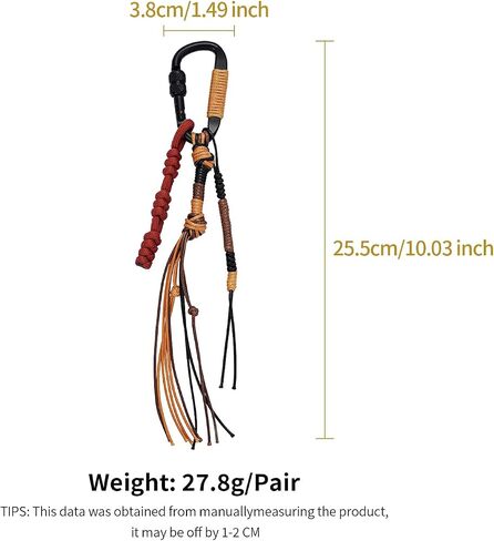 Cool Bag Charms Rope Braided Tassel with Carabiner Hook Keychains Backpack bag charms for tote bags in Kuwait