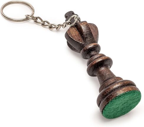 سلسلة مفاتيح قطعة شطرنج خشبية من هوساريا - خشب البوق، لمسة نهائية سوداء مع حلقة معدنية in Kuwait