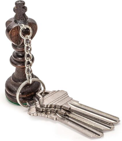 سلسلة مفاتيح قطعة شطرنج خشبية من هوساريا - خشب البوق، لمسة نهائية سوداء مع حلقة معدنية in Kuwait