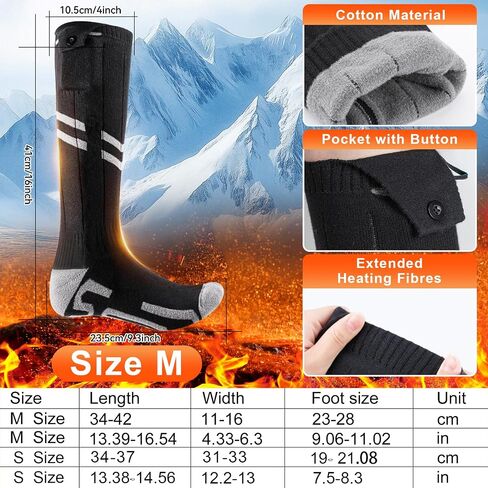 Heated Socks for Men Women Rechargeable: Improved Heated Socks 5000 mAh Battery Electric Thermal Clothing Chauffant Pour Femme in Saudi Arabia