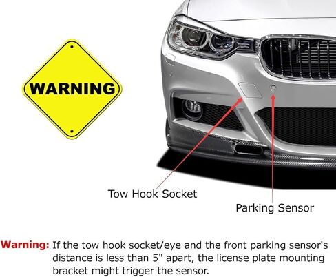 iJDMTOY No Drill Front Bumper Tow Hook License Plate Mounting Bracket Adapter Kit Compatible with 2018-up Alfa Romeo Stelvio (949) in Saudi Arabia
