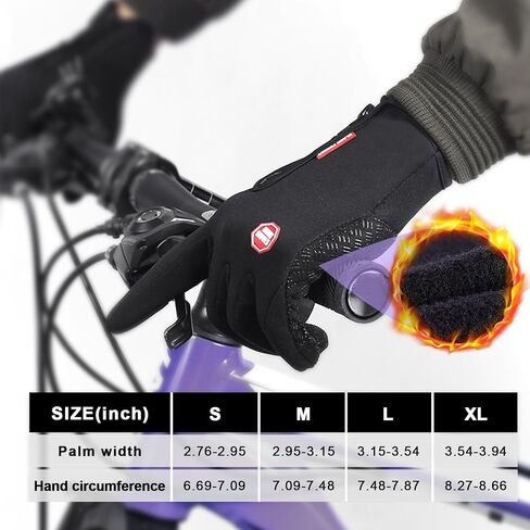 Insulated Thermal Winter Gloves with Touchscreen Compatibility - Waterproof Design for Outdoor Sports in Saudi Arabia