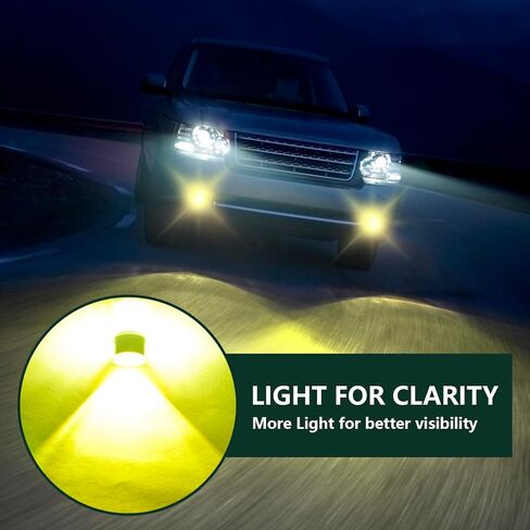 قطعتان من المصابيح الأمامية 9005/9006 LED لمبة الضباب، 9005/9006 LED لمبة المصباح الأمامي منخفضة الشعاع، 6500K 12V ضوء الضباب للسيارة، 100W أضواء النهار الجري، المصابيح الأمامية لمعظم المركبات بداية سريعة (أصفر) in Kuwait