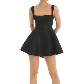 Women Backless Bow Knot Tie Back Satin Mini Dress Spaghetti Strap Flowy Short Dresses Party Graduation Dress in Saudi Arabia