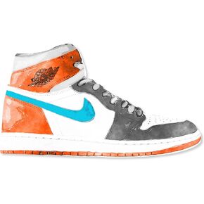 Modern Sneaker Acrylic Wall Art Die-Cut Easy-to-Hang, 19" x 10.5", Colorful Splashes Sneaker Shape in Saudi Arabia