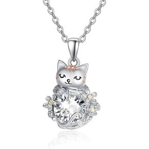 925 Sterling Silver Pendant Necklace Crystal Cubic Zirconia Animal Necklace Cool Jewelry Gifts in Saudi Arabia