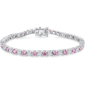 أساور تنس جوهرة الميلاد من الفضة الإسترلينية 3.5 مم 5a مكعب زركونيا جمشت أو زبرجد أو زمرد أو روبي أو الزبرجد أو الياقوت الأزرق سوار تنس للنساء مع مشبك تبديل، 7.25 بوصة in Kuwait