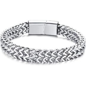BEAUT VOGUE Men's Steel Bracelet Gift Steel Bracelet Double Stainless Steel Bracelet in Saudi Arabia