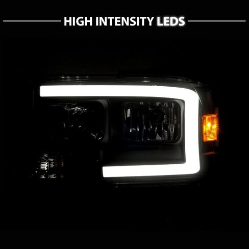 AmeriLite for Dodge 1997-2004 Dakota / 98-03 Durango C-Type LED Tube Black Replacement Headlight Set - Passenger and Driver Side in Saudi Arabia