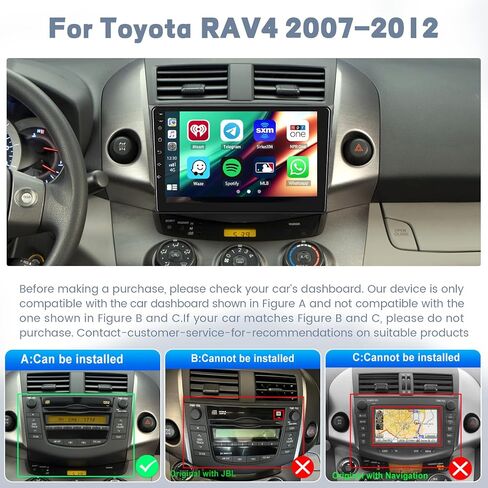 Hikity 2+64 جيجابايت لسيارة Toyota RAV4 2007-2011 Android 13 ستيريو للسيارة، شاشة لمس 9 بوصة راديو سيارة مع Apple Carplay Android Auto HiFi GPS Bluetooth كاميرا احتياطية مخرج الصوت/الفيديو in Saudi Arabia