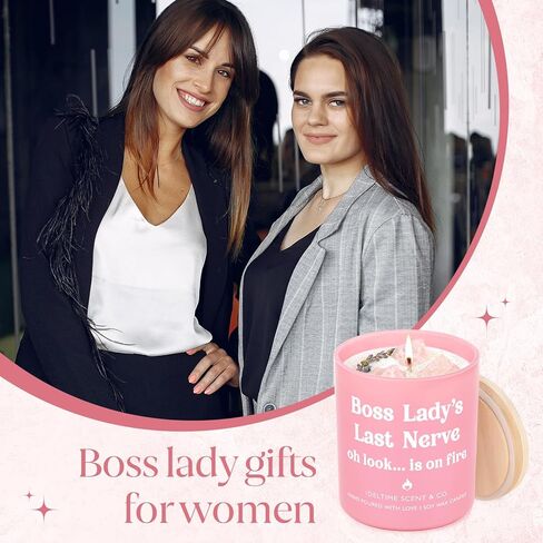 Boss Day Gifts for Women, Funny Boss's Last Nerve Candle 10oz, Best Boss Lady Gifts for Women Female Manager Leader on Boss's Day Birthday Retirement Promotion, Soy Wax Scented Candles in Kuwait