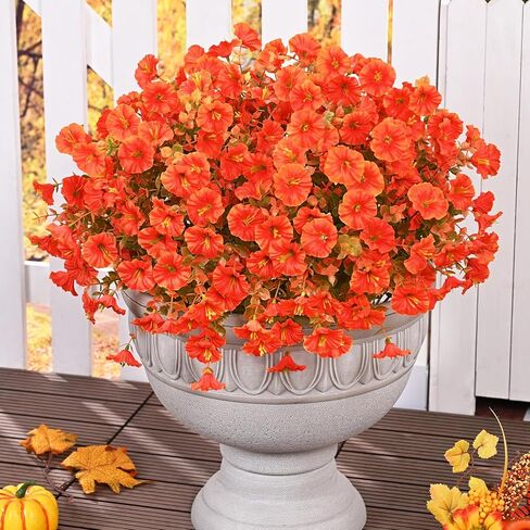 Martine Mall 12 حزم تبدو أزهارًا اصطناعية حقيقية للهواء الطلق ، والزهور الواقعة المزيفة في الهواء الطلق ، وأزهار الحرير الحريرية المقاومة للأشعة فوق البنفسجية للنباتات الخارجية للشرفة الخارجية ، والأبيض in Kuwait