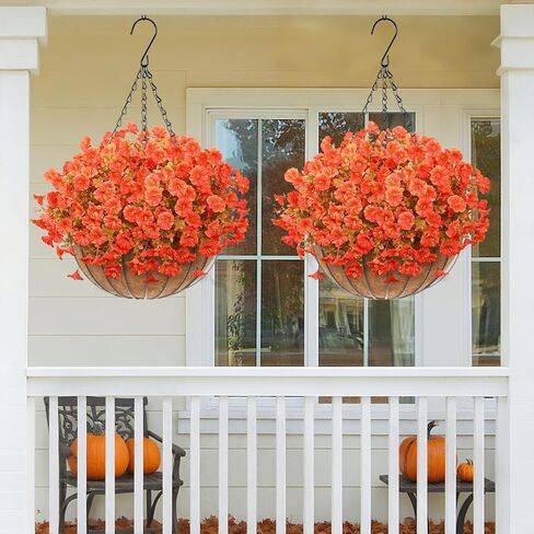 Martine Mall 12 حزم تبدو أزهارًا اصطناعية حقيقية للهواء الطلق ، والزهور الواقعة المزيفة في الهواء الطلق ، وأزهار الحرير الحريرية المقاومة للأشعة فوق البنفسجية للنباتات الخارجية للشرفة الخارجية ، والأبيض in Kuwait