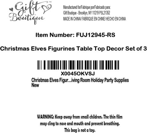 Gift Boutique Christmas Elves Figurines Table Top Decor Set of 3 Resin Sitting Elf with Dangling Legs Tabletop Decoration for Indoor in Saudi Arabia