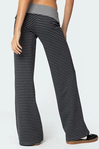 سراويل يوجا نسائية قابلة للطي منخفضة الارتفاع سراويل رياضية مستقيمة الساق Y2k Bootcut قابلة للتمدد فضفاضة للجيم سراويل مضيئة in Kuwait