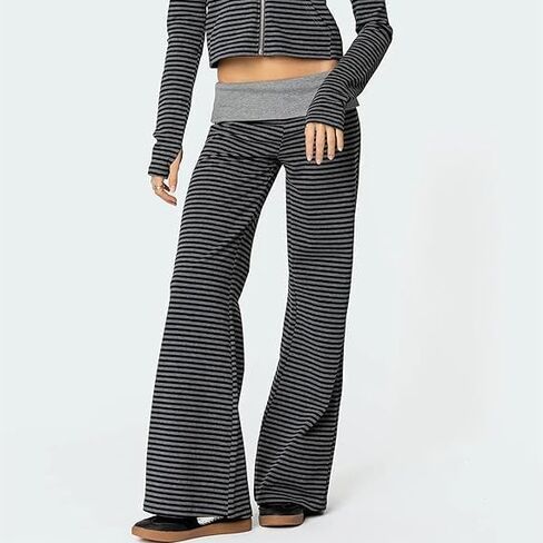 سراويل يوجا نسائية قابلة للطي منخفضة الارتفاع سراويل رياضية مستقيمة الساق Y2k Bootcut قابلة للتمدد فضفاضة للجيم سراويل مضيئة in Kuwait