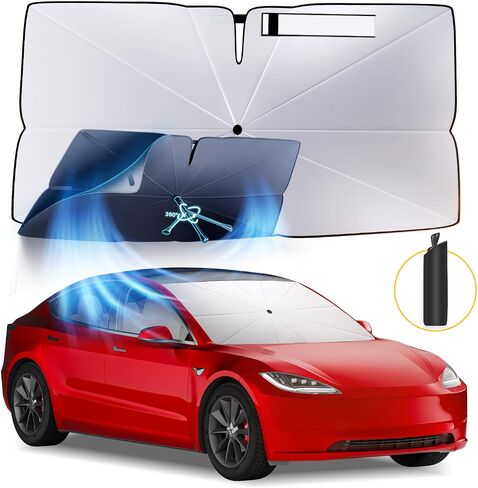 Windshield Sun Shade Umbrella: for Toyota Camry 2007 2008 2009 2010 2011 - Front Car Window Shades - Double 2007-2011-Camry Thickened Foldable Sunshades Block UV Keep Cool in Kuwait