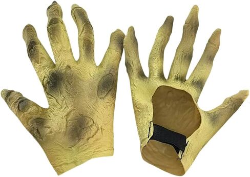 SIQITECHNO Halloween Monster Hand Gloves Latex Scary Skeleton Zombie Paw Gloves Cosplay Costume Horror Demon Ghost Mitten in Saudi Arabia