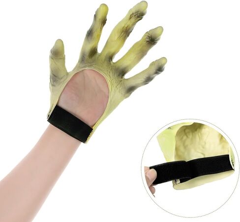 SIQITECHNO Halloween Monster Hand Gloves Latex Scary Skeleton Zombie Paw Gloves Cosplay Costume Horror Demon Ghost Mitten in Saudi Arabia