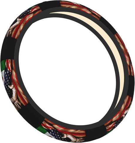 America and Mexico Mexican Mex Flag Steering Wheel Cover for Men Women Universal Fit 15 Inch Anti-Slip Elastic Thickened Steering Wheel Cover in Saudi Arabia