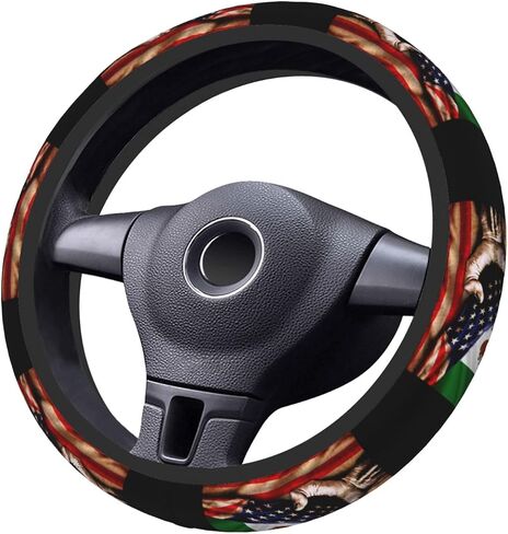 America and Mexico Mexican Mex Flag Steering Wheel Cover for Men Women Universal Fit 15 Inch Anti-Slip Elastic Thickened Steering Wheel Cover in Saudi Arabia