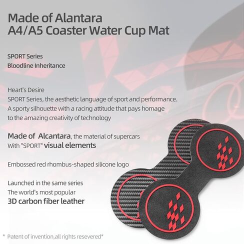 BETTERHUMZ Car Cup Holder Coaster Compatible with Audi A4 S4 B9 A5 S5 RS5 2017-2024 Center Console Storage Box Pad Car Interior Accessories (for Alcantara) in Saudi Arabia
