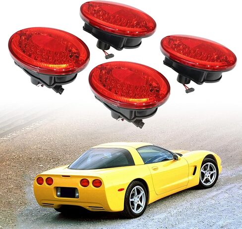 4 Pcs Rear LED Tail Lights Brake Signal Lamp Fits for 1997-2004 Chevrolet Corvette C5 w/Resistor in Saudi Arabia