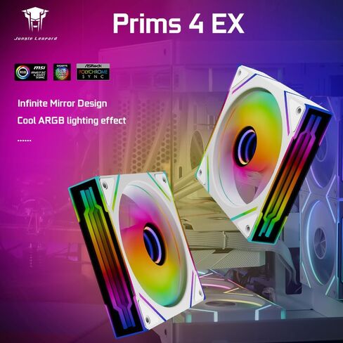 مروحة حافظة عكسية Prism 4 MAX 120mm ARGB، مرآة إنفينيتي RGB تأثير الضوء 5V 3PIN مزامنة ضوء اللوحة الأم 800~1600RPM PWM PC مناسبة لحافظة الكمبيوتر ومبرد وحدة المعالجة المركزية (أسود) in Saudi Arabia