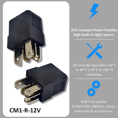 ​​2-Pack CM1-R-12V ACM13221 | 12VDC 35A 5-Pin General Purpose Automotive Power Relay in Saudi Arabia