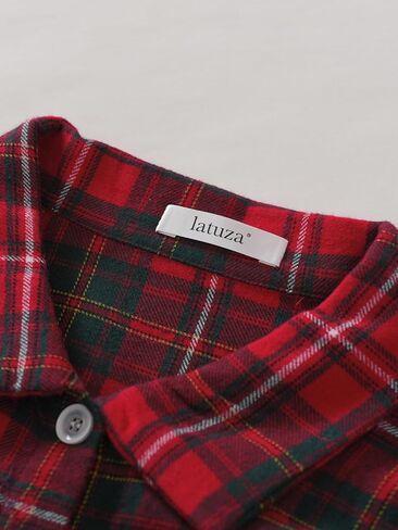 Latuza Women's Cotton Flannel Button Down Nightgown with Pockets in Kuwait