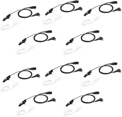 10 Pack BCT15-M1 Commercial-Grade Surveillance Style Earphone with Lapel PTT Microphone Compatible with Motorola CP200D CP100D R2 DEP450 BPR40D CP200 CP185 BPR40 Yaesu FT-65 FT-25 FT-4X/V in Saudi Arabia