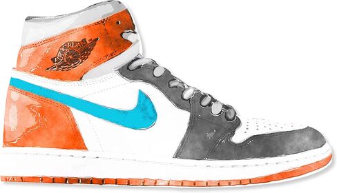 Modern Sneaker Acrylic Wall Art Die-Cut Easy-to-Hang, 19" x 10.5", Colorful Splashes Sneaker Shape in Saudi Arabia