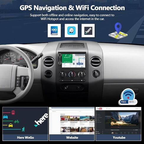 2G+64G Android 13 Car Stereo for Ford F150 F250 F350 Explorer Fusion Escape Mustang Edge Expedition Taurus with Apple Carplay Android Auto 7" Touchscreen Car Radio with GPS Bluetooth FM Backup Camera in Saudi Arabia