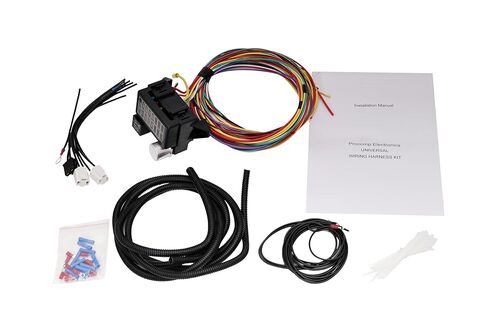 طقم أحزمة أسلاك عالمية مكونة من 8 دوائر، من النحاس والبلاستيك، وأحزمة أسلاك السيارات، متوافقة مع المركبات المخصصة، والقضبان الساخنة، وقضبان الشوارع، وعربات الكثبان الرملية in Kuwait