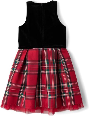 The Children's Place Girls' Sleeveless Dressy Dresses, Black/White Velour, 14 in Kuwait