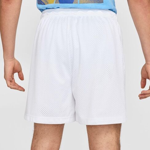 شورت كرة السلة الشبكي Dri-FIT مقاس 5 بوصات من نايكي للرجال (HV1880-100، أبيض/أسود) in Saudi Arabia