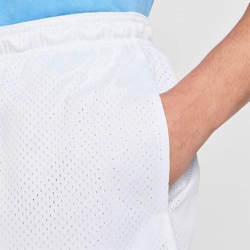 شورت كرة السلة الشبكي Dri-FIT مقاس 5 بوصات من نايكي للرجال (HV1880-100، أبيض/أسود) in Saudi Arabia