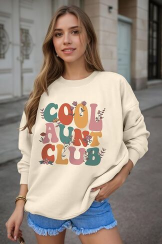 المرأة العمة البلوز كول العمة نادي قميص مضحك العمة إلكتروني طباعة البلوز القمم Crewneck البلوز للعمة in Kuwait